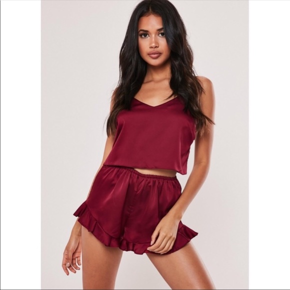 burgundy satin cami